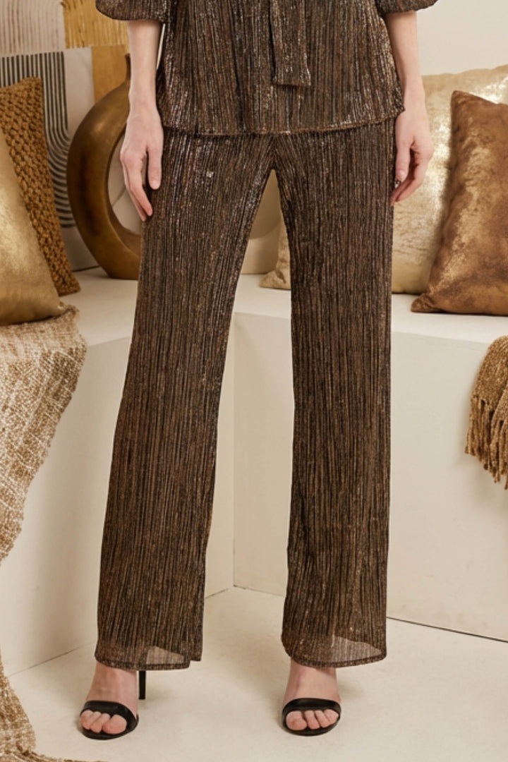 Edi Pant styled for a holiday cocktail or evening event.