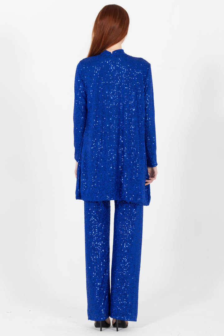 Marc Cobalt Sequin Flare Pants