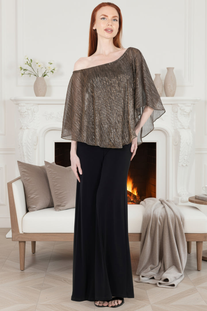 New Supreme Metallic Off the Shoulder Wide Leg Jumpsuit - Julian Chang