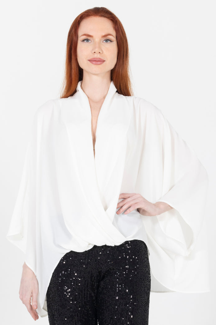 Teo Draped Crossover Luxury Top