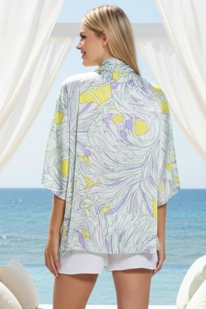 Teo Draped Crossover Printed Resort Top | Julian Chang