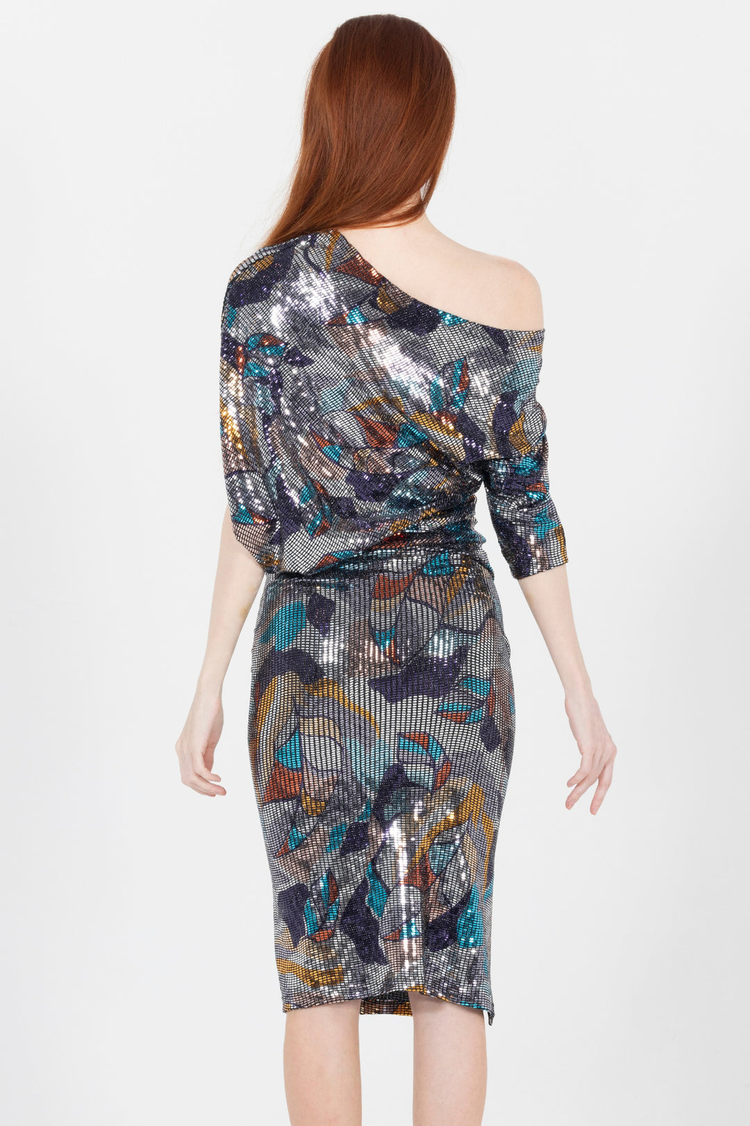 Navi Celebration Cocktail Midi Dress