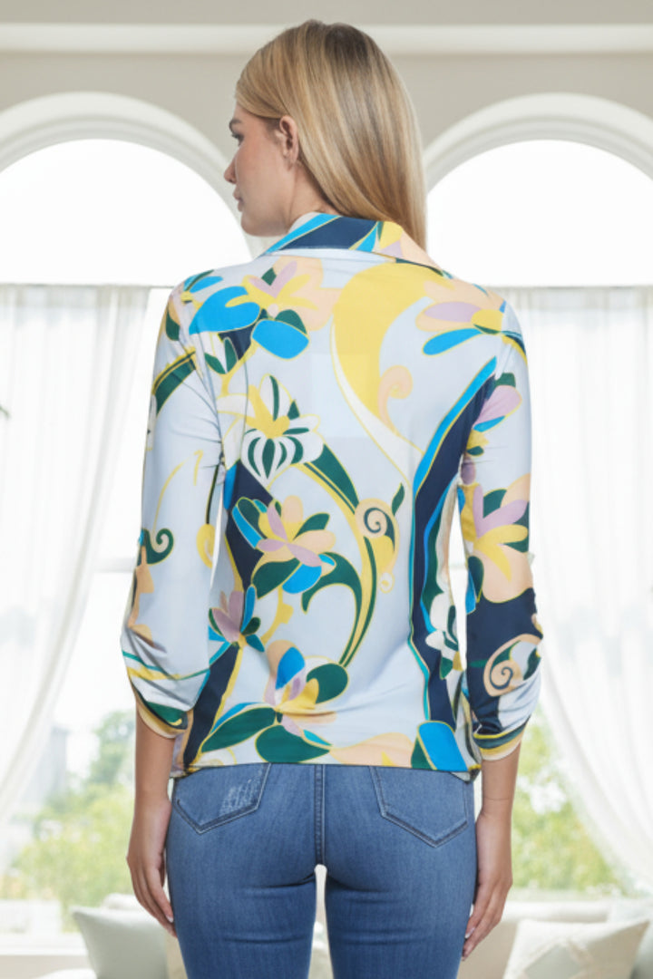 Spike V Neck Soft Collar Blouse - Julian Chang