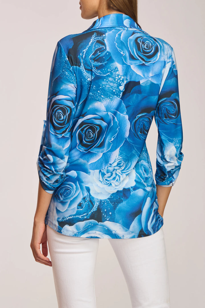 Spike Top Porto Print close up back fabric and print detail