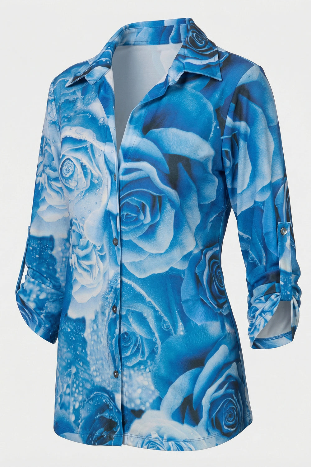 Spike Top Porto Print side view silhouette and drape