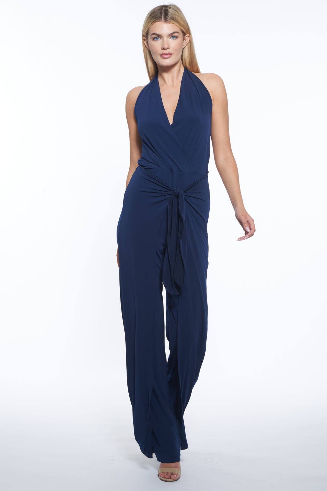 Stroll Halter Tie-Waist Wide Leg Jumpsuit