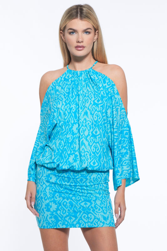 Decor Halter Luxe Print Mini Dress