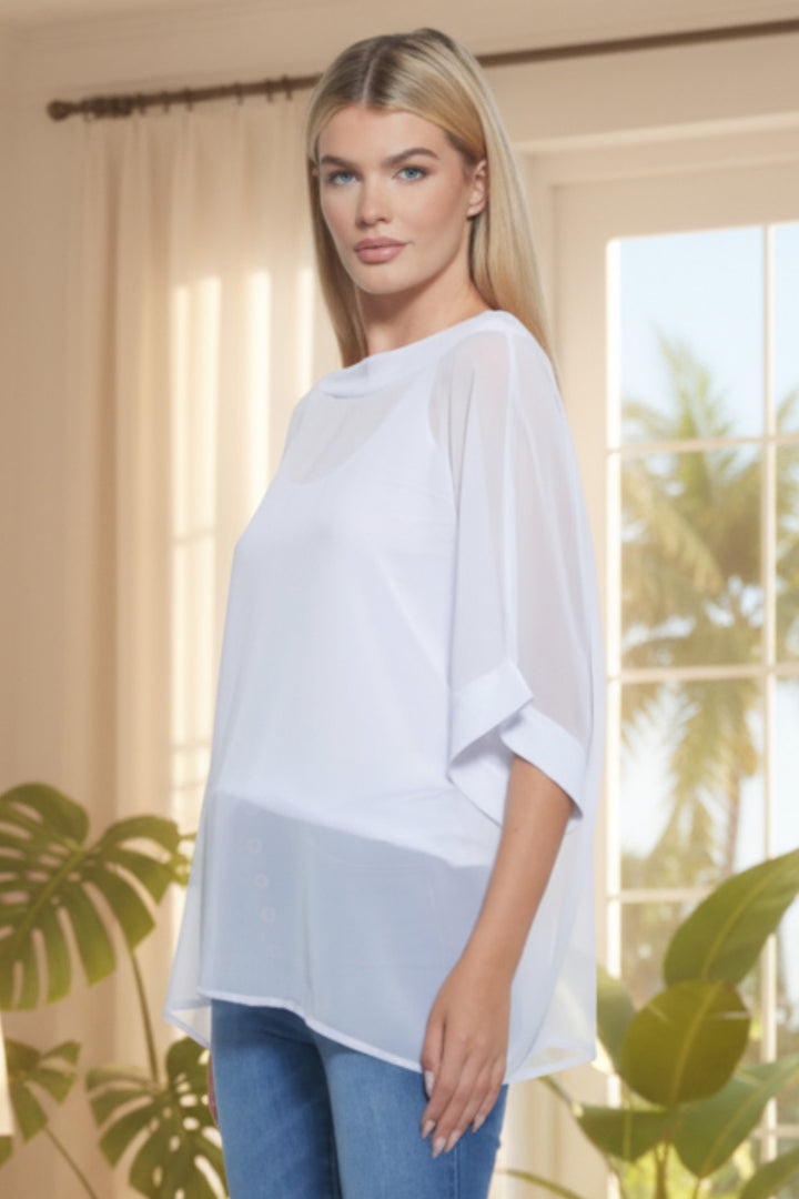 Square Sheer Overlay Top