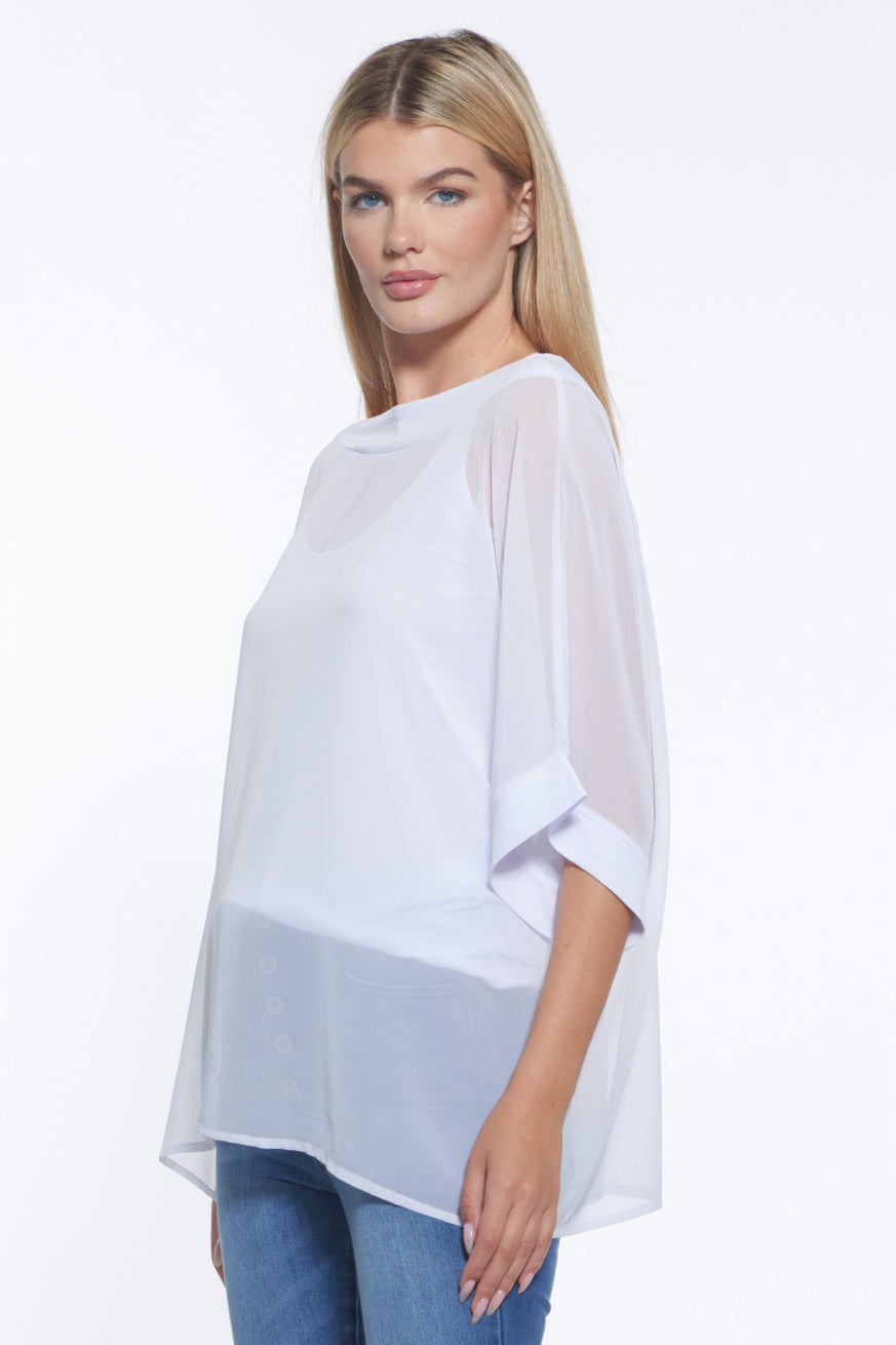 Square Sheer Overlay Top