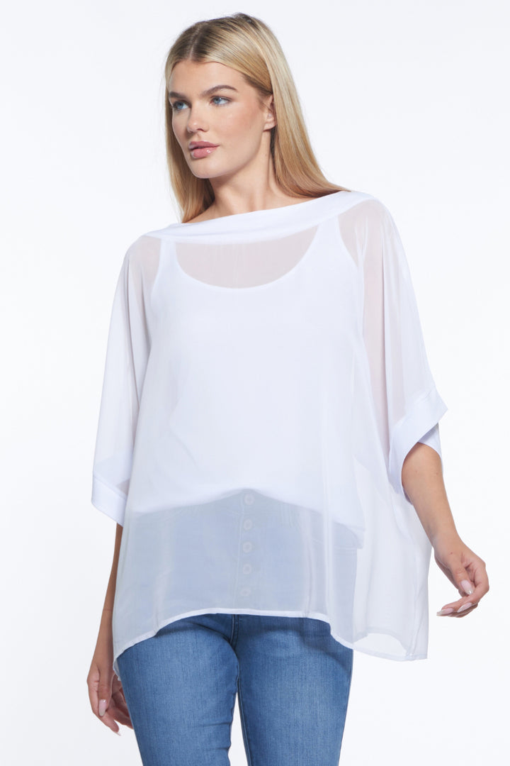 Square Sheer Overlay Top