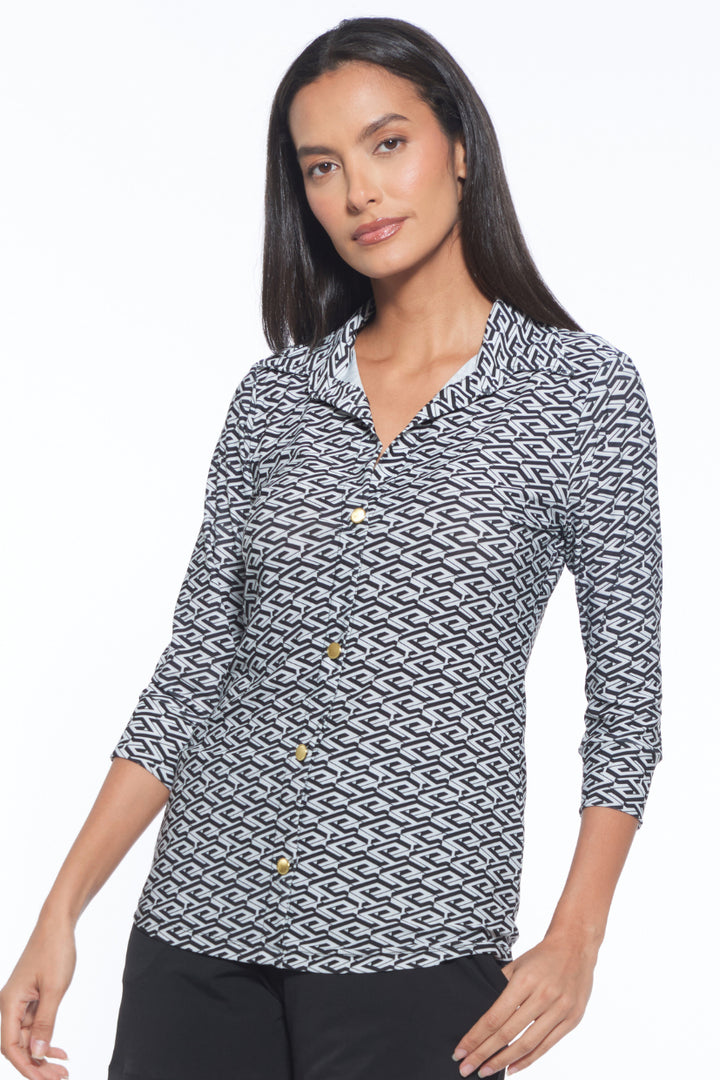 Gil Signature Logo V-Neck Top