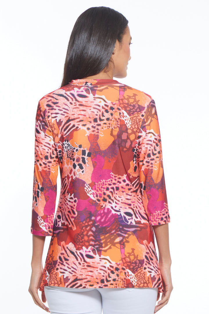 Larry Collared V-Neck Luxury Top