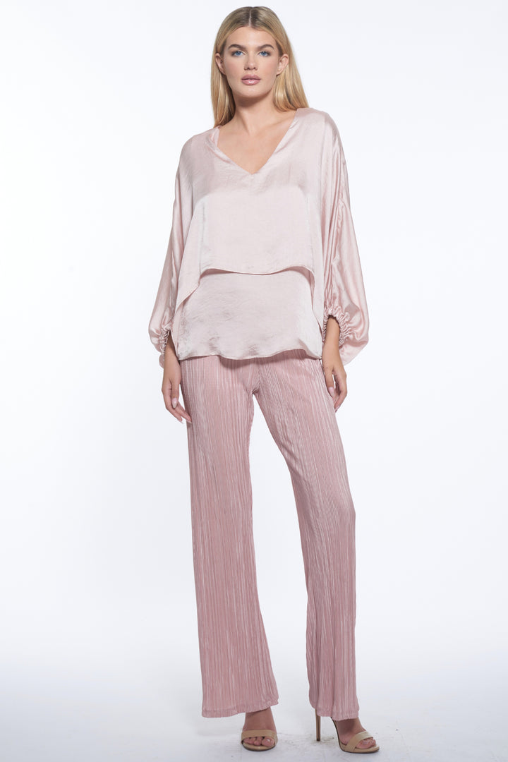 Cape V-Neck Luxury Blouse