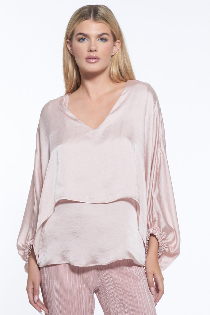 Cape V-Neck Luxury Blouse