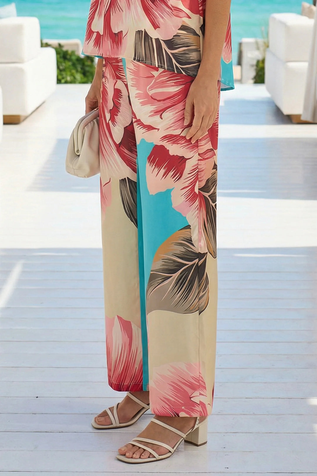 Unisa Luxe Print Wide Leg Pants