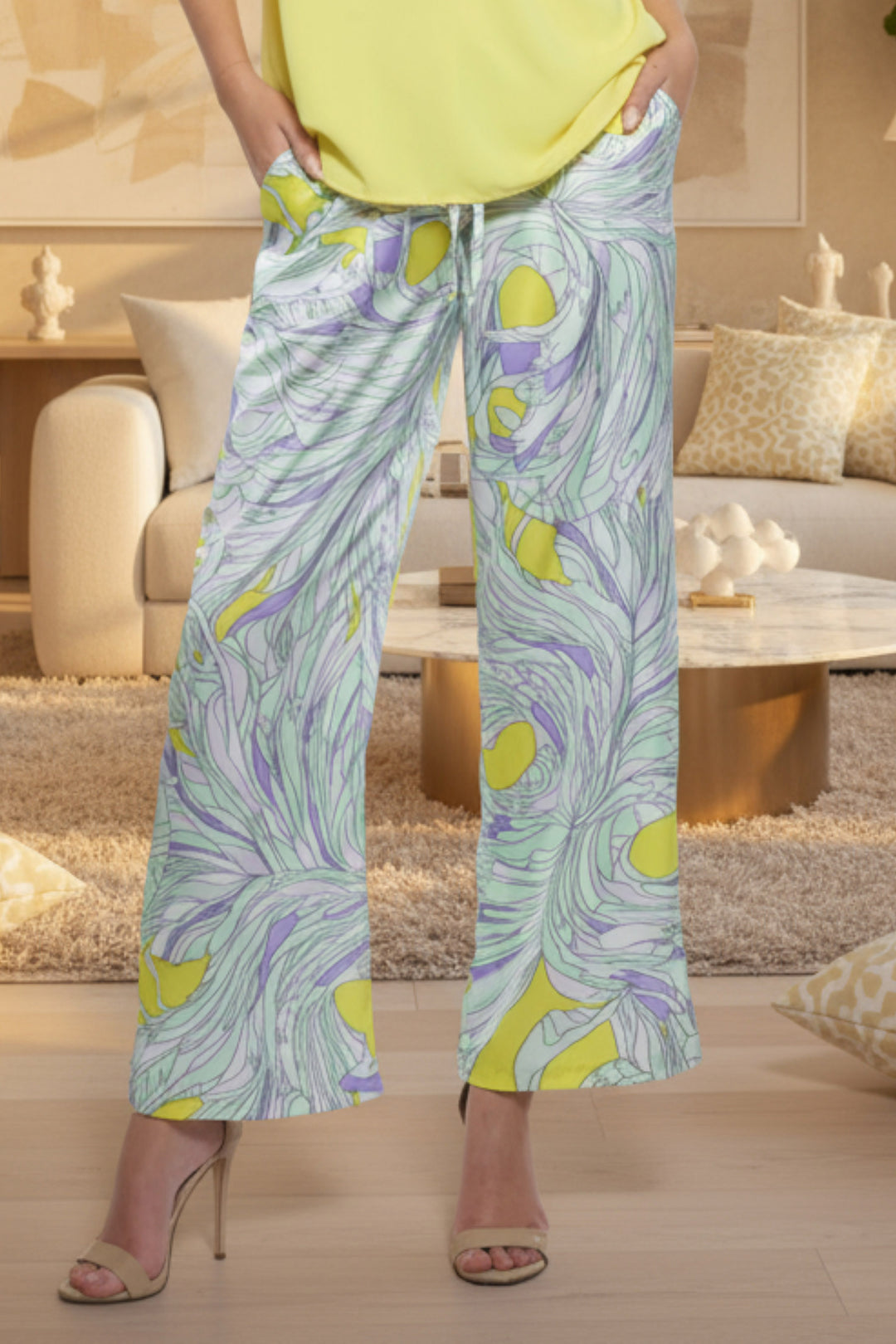 Unisa Luxe Print Wide Leg Pants | Julian Chang