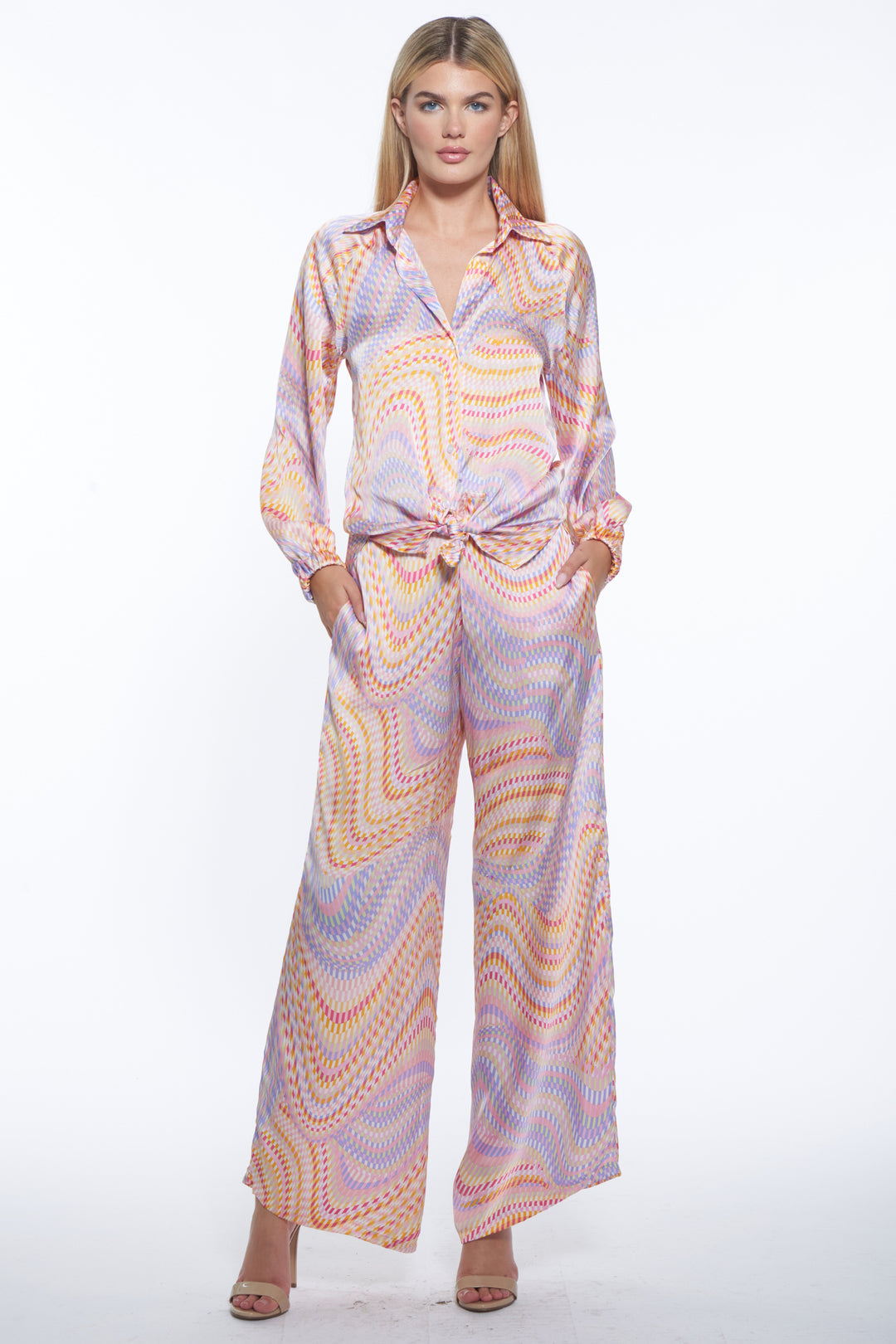 Unisa Luxe Print Wide Leg Pants
