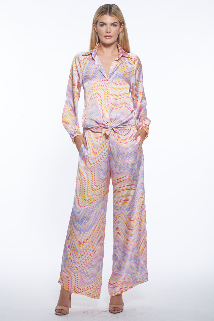 Unisa Luxe Print Wide Leg Pants