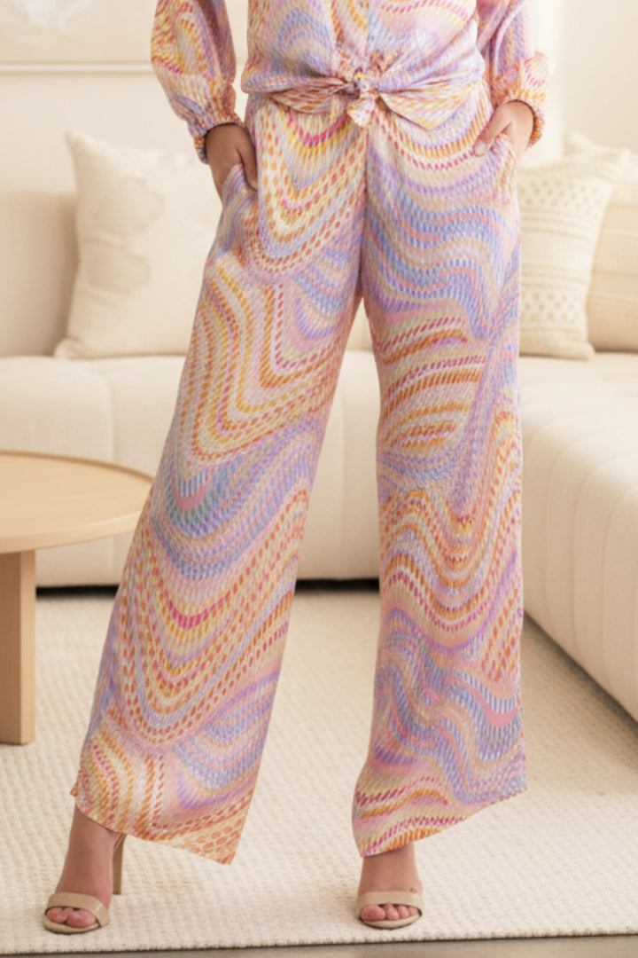 Unisa Luxe Print Wide Leg Pants | Julian Chang