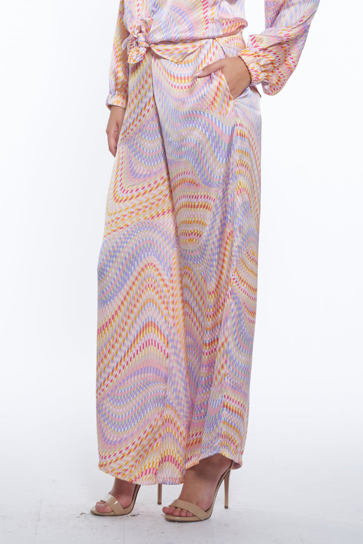 Unisa Luxe Print Wide Leg Pants