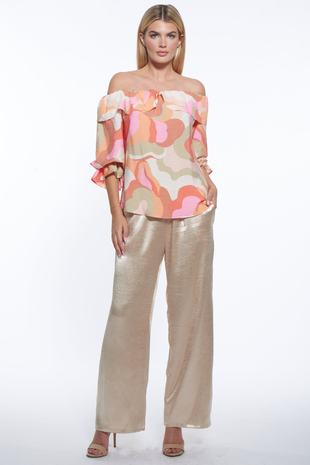 Pier Off-Shoulder Print Top
