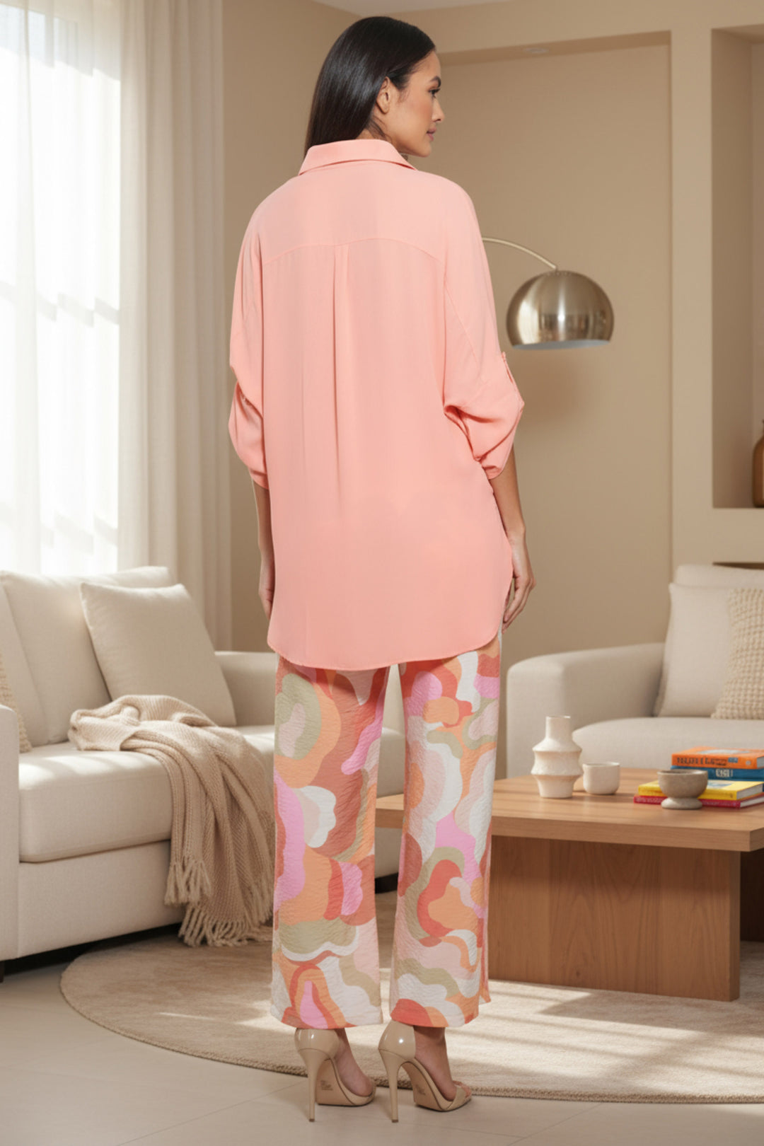 Tati Draped Collared V Neck Blouse | Julian Chang