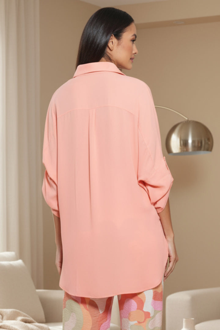Tati Draped Collared V Neck Blouse | Julian Chang