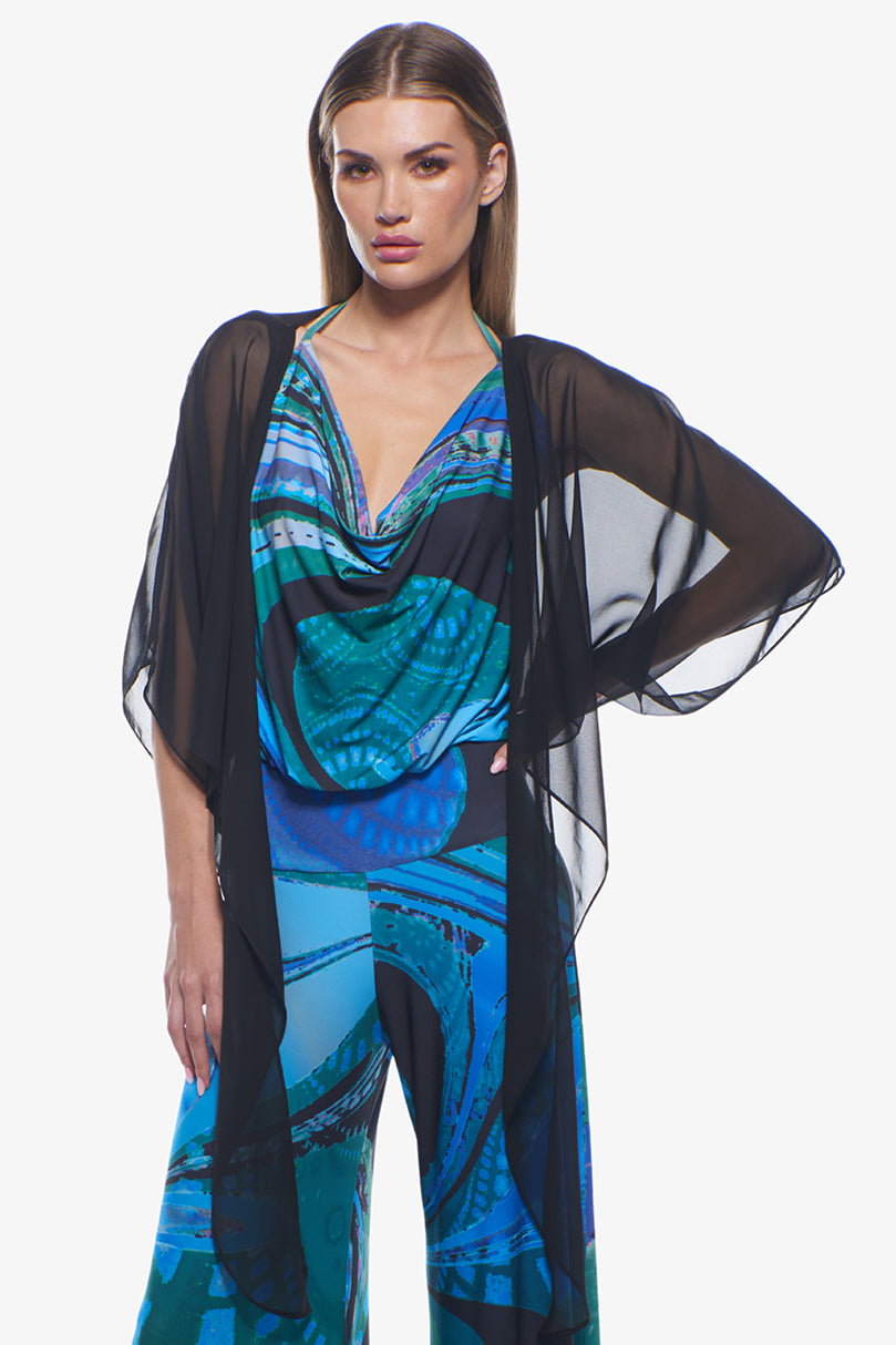 Sheer Black Bolero Wrap