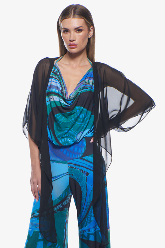 Sheer Black Bolero Wrap