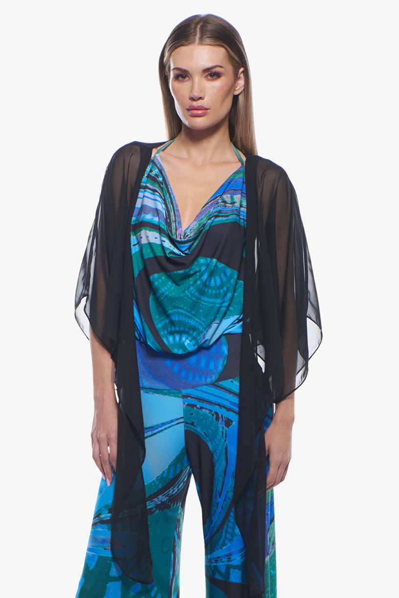 Sheer Black Bolero Wrap