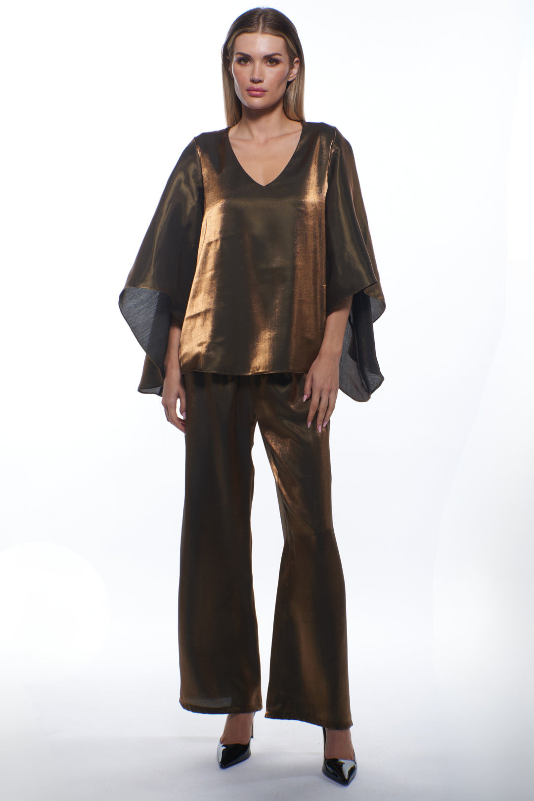 Poli V-Neck Luxury Satin Top