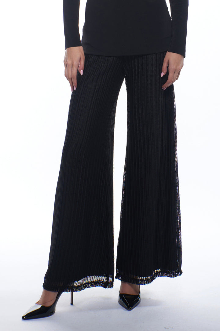 Press Sheer Pleated Wide Leg Pants