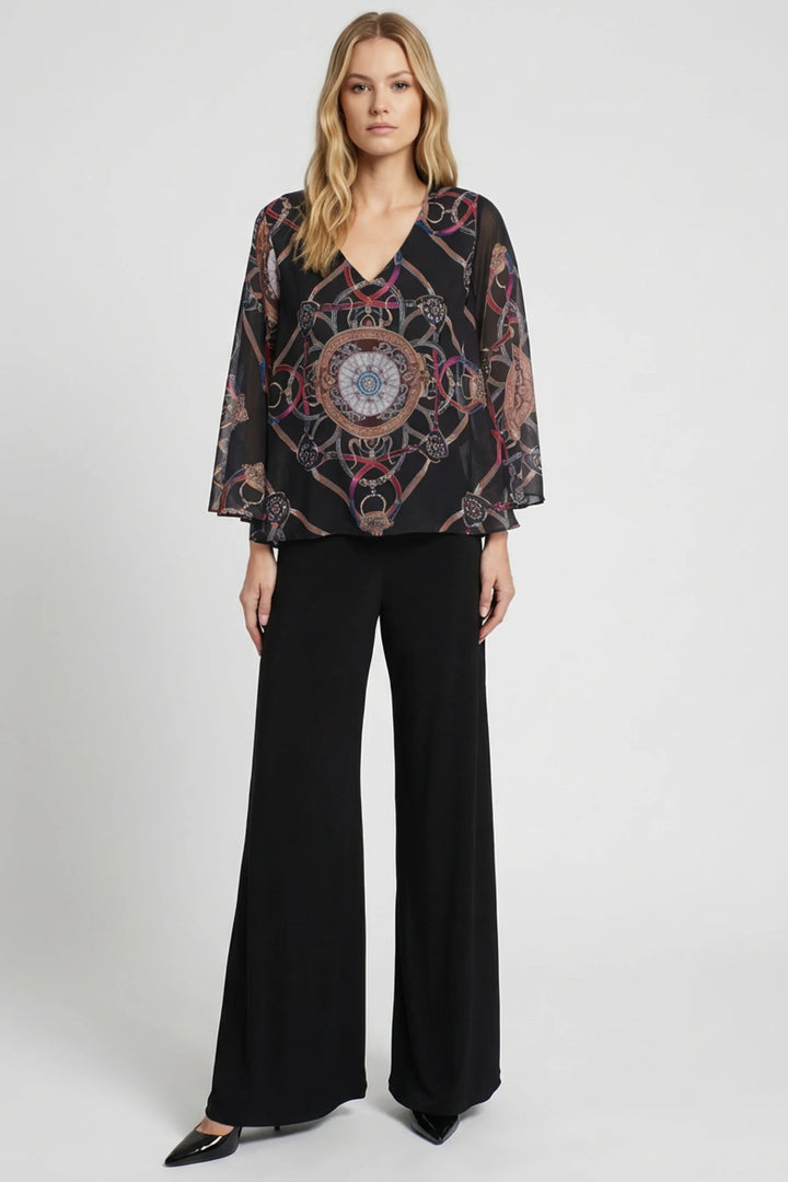 Princess Chiffon Top Wide Leg Jumpsuit