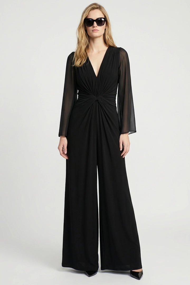 Shanna Long-Sleeve Wide Leg Jumpsuit
