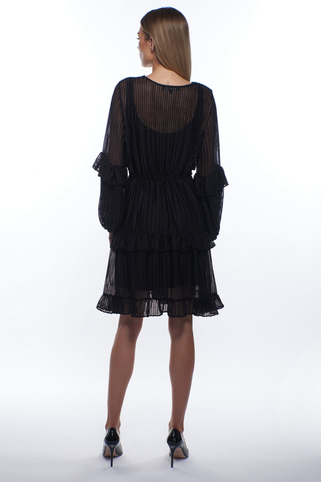 Julisa Sheer Pleated Mini Dress