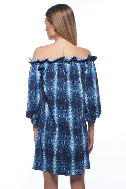 Ofelia Off-Shoulder Print Mini Dress