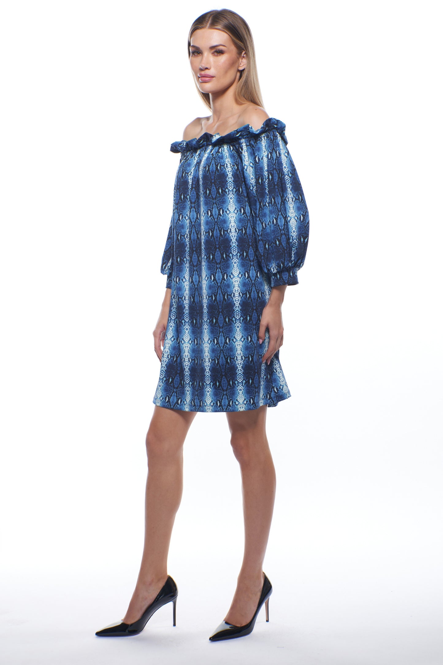 Ofelia Off-Shoulder Print Mini Dress
