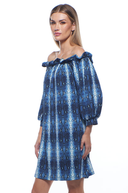 Ofelia Off-Shoulder Print Mini Dress
