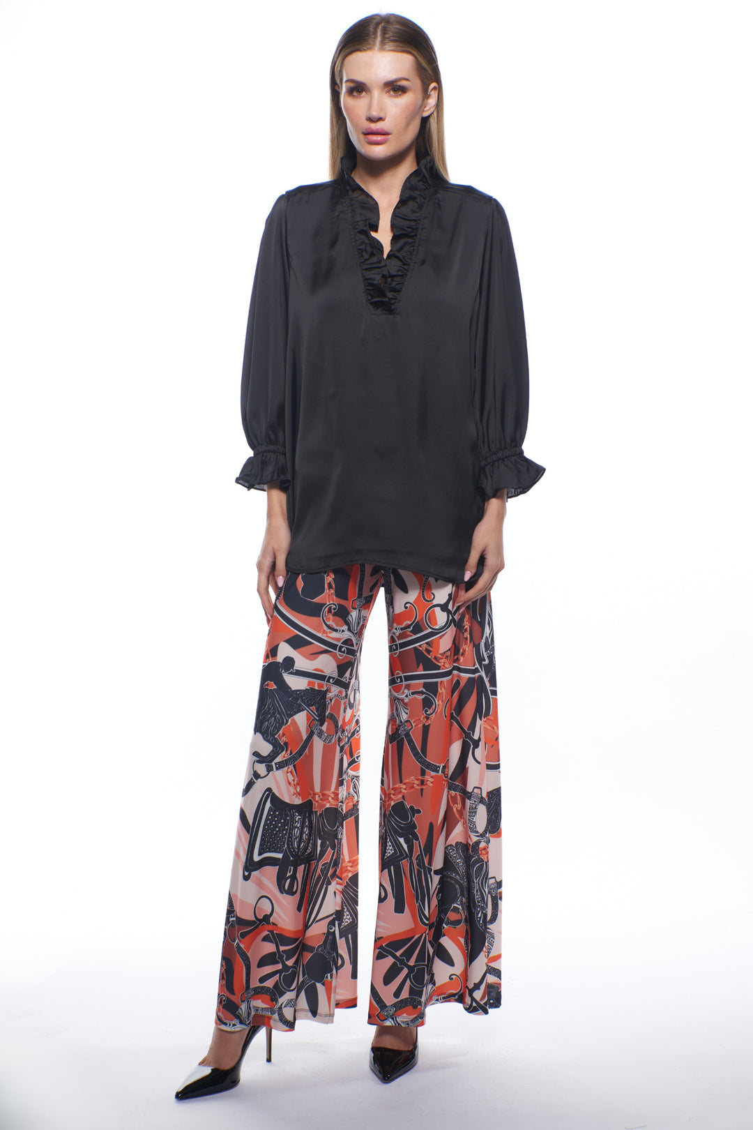Unica Ruffle V-Neck Top