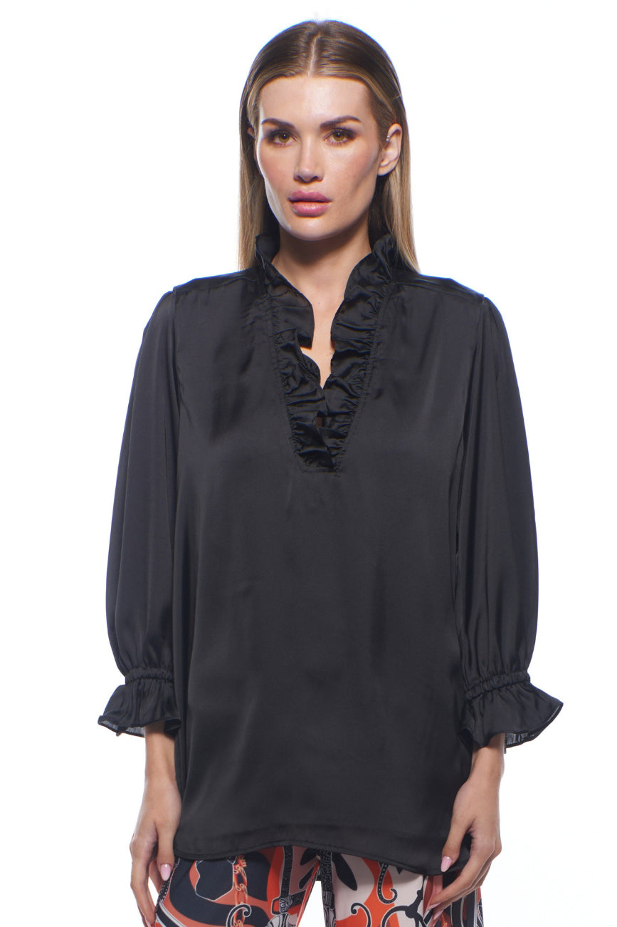 Unica Ruffle V-Neck Top