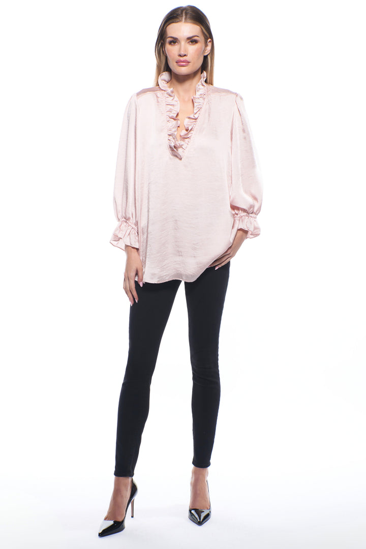 Unica Ruffle V-Neck Top