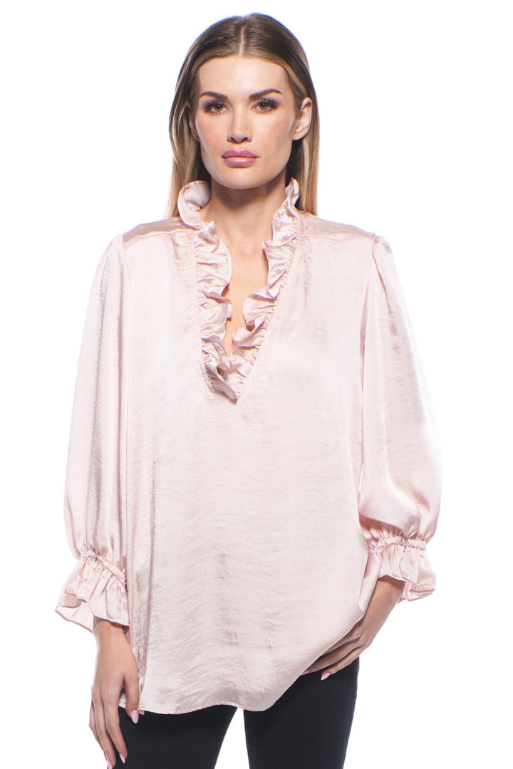 Unica Ruffle V-Neck Top