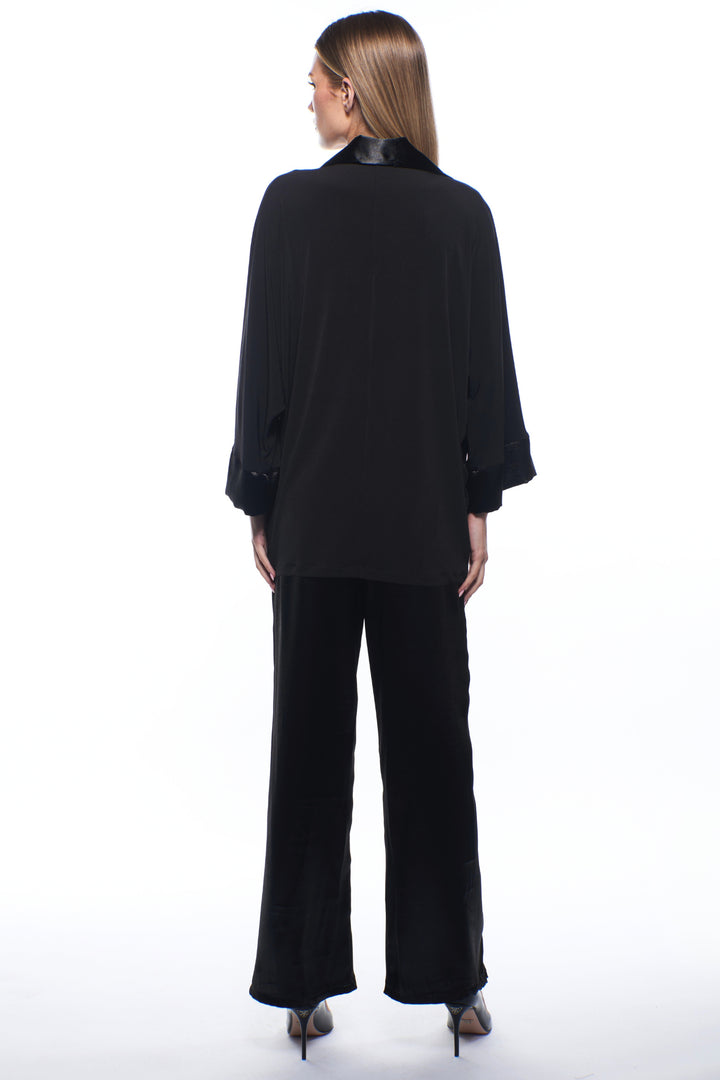 Polina Satin-Trim Relaxed Top