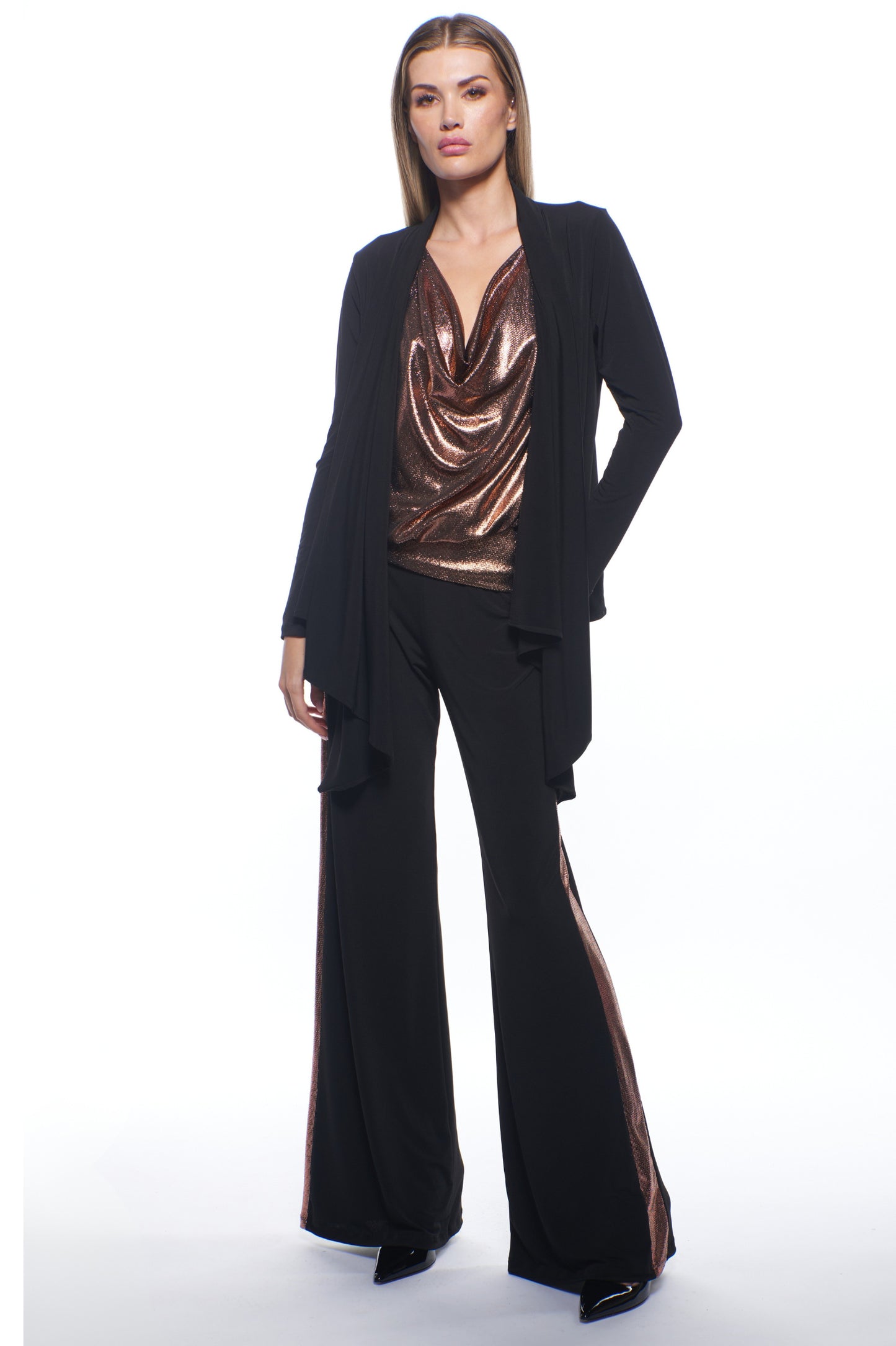 Bina Open-Front Drape Jacket