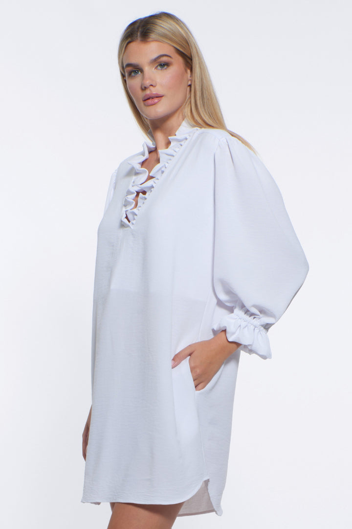 Unica Ruffle Collared Mini Dress