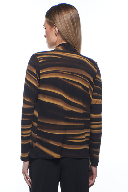 Bina Open-Front Luxe Print Drape Jacket