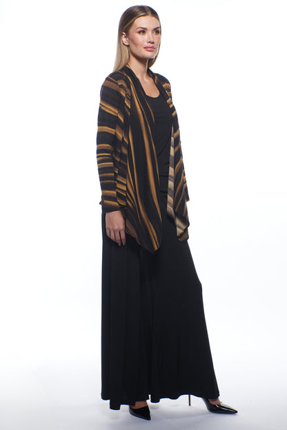 Bina Open-Front Luxe Print Drape Jacket