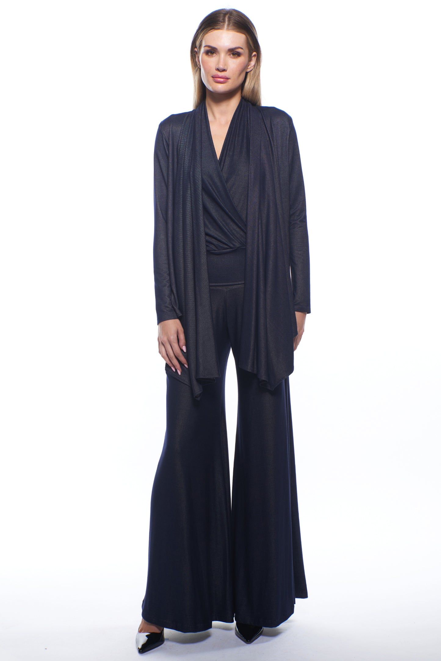 Bina Open-Front Drape Jacket