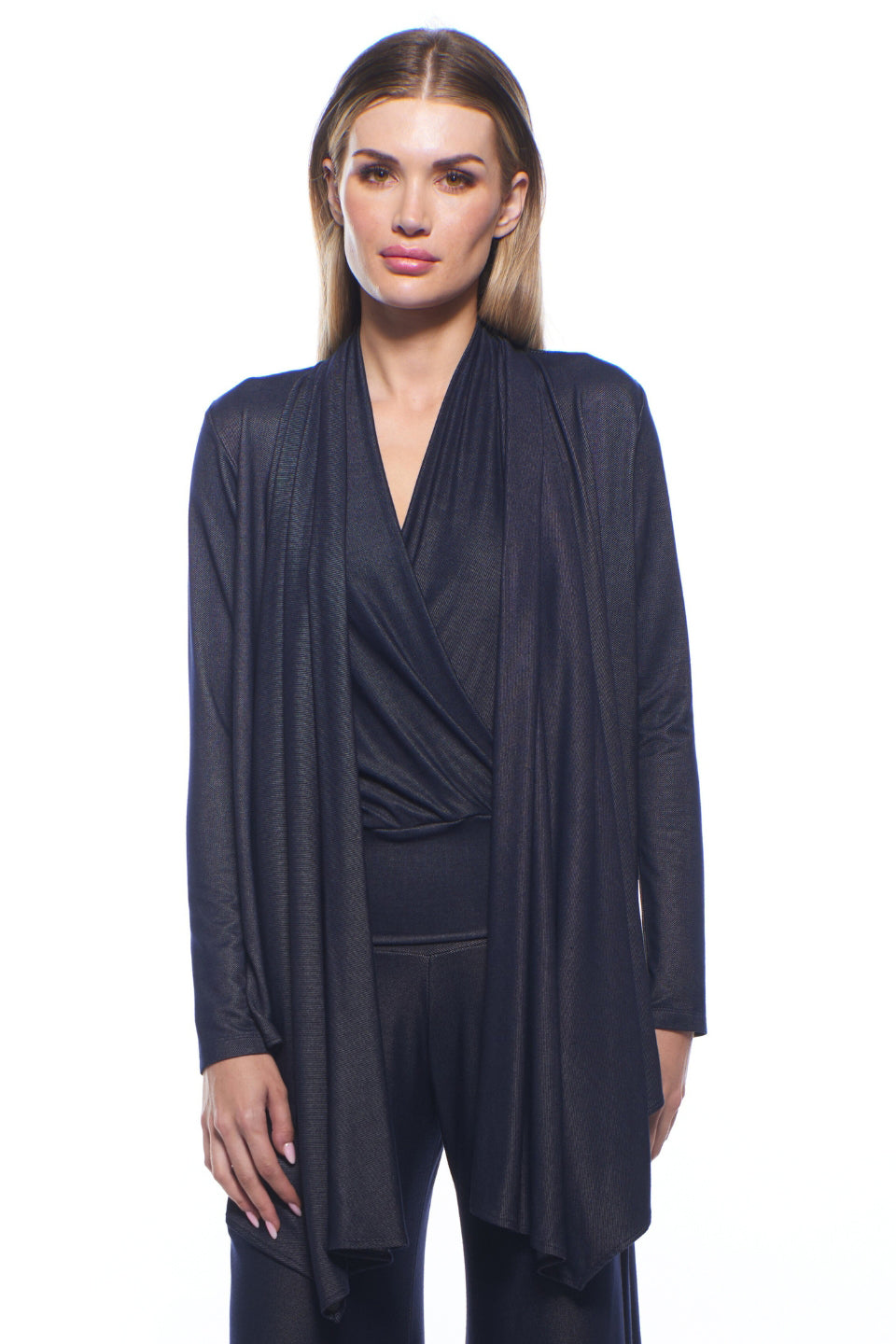 Bina Open-Front Drape Jacket