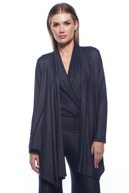 Bina Open-Front Drape Jacket